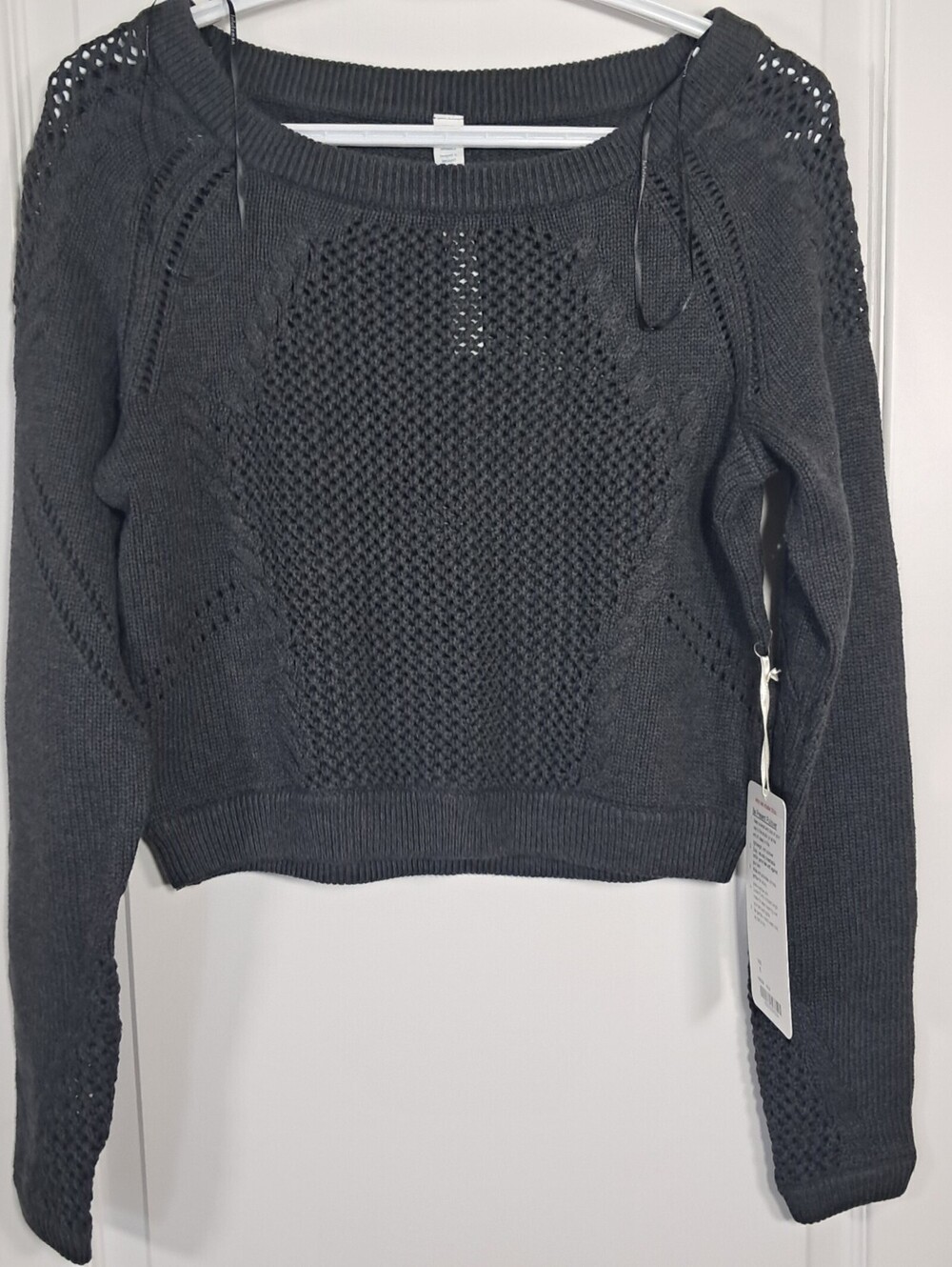Lululemon Be Present Pullover Sweater Heathered Black Cotton Size 6 NWT